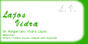 lajos vidra business card